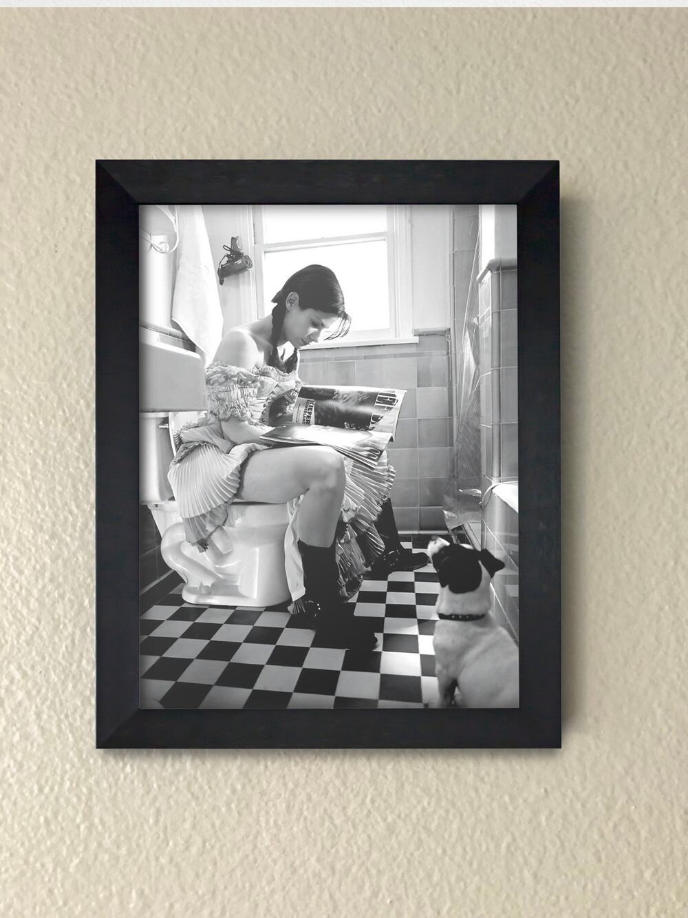 Sandra Bullock Bathroom Wall Art – Framed Pop Art Print
